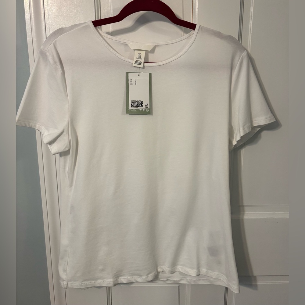 NWT H&M Classic White Women's Top Cotton Large